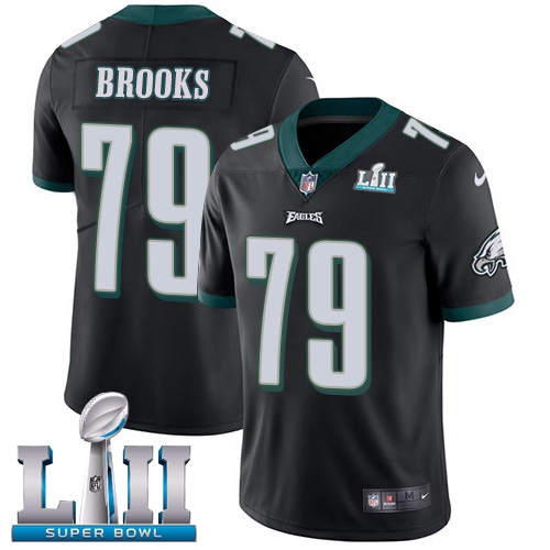 Nike Eagles #79 Brandon Brooks Black Alternate Super Bowl LII Youth Stitched NFL Vapor Untouchable Limited Jersey